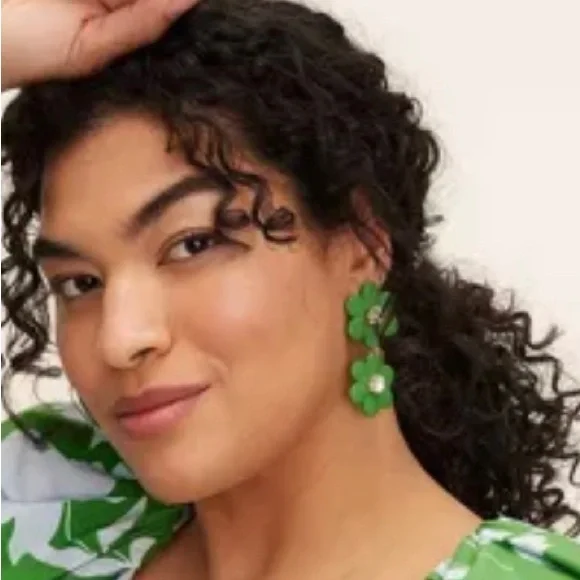 Kate Spade Green Floral Earrings - Picture 5 of 5